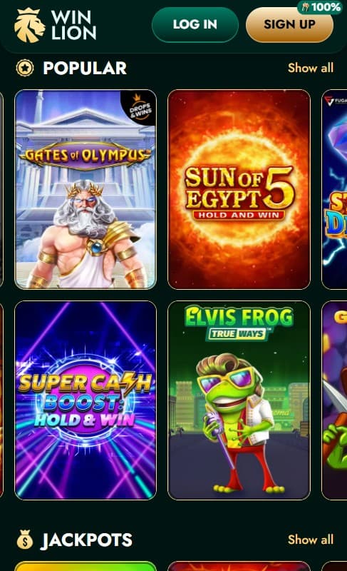 WinLion casino games